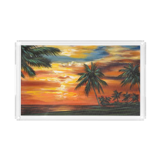 Stunning Tropical Sunset Acrylic Tray (Front)