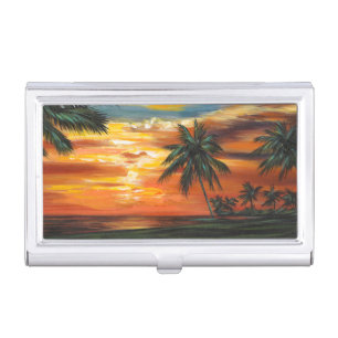 Stunning Tropical Sunset Business Card Case
