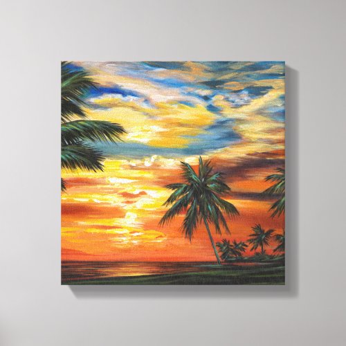 Stunning Tropical Sunset Canvas Print