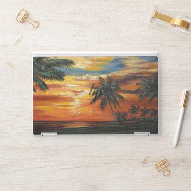 Stunning Tropical Sunset HP Laptop Skin (Desk)