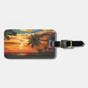 Stunning Tropical Sunset Luggage Tag