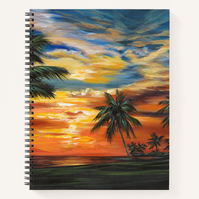 Stunning Tropical Sunset Notebook (Front)