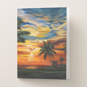 Stunning Tropical Sunset Pocket Folder