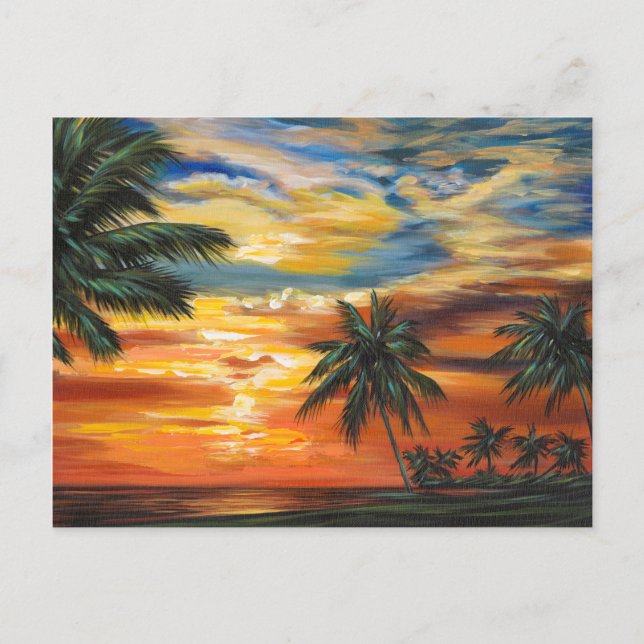 Stunning Tropical Sunset Postcard (Front)