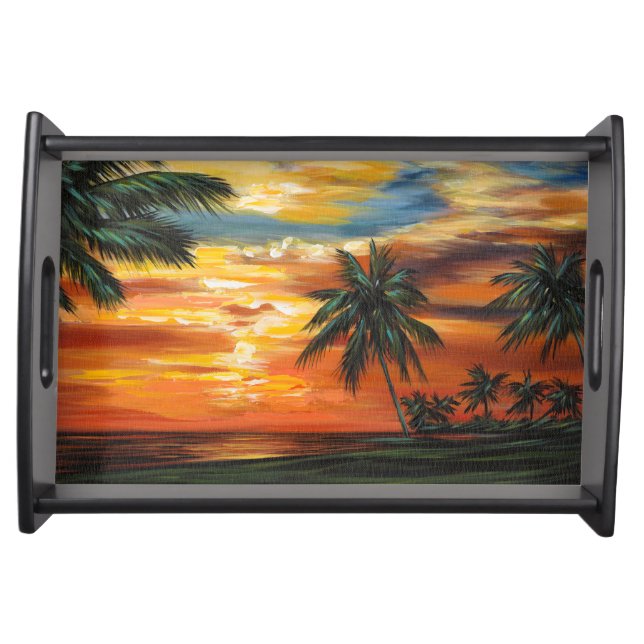 Stunning Tropical Sunset Serving Tray (Front)
