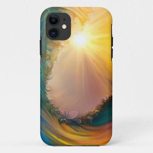 Stunning tropical wave at sunset iPhone 11 case