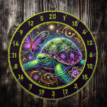 Stunning Turtle Butterfly Hunting Lodge Art Dart Board<br><div class="desc">This stunning turtle and butterfly artwork is a perfect addition to a hunting lodge or fishing retreat. The turtle’s radiant shell and the butterfly’s glowing wings blend seamlessly into a cosmic backdrop, creating a unique mix of rustic and fantastical vibes. Golden accents and vibrant colors make this piece stand out,...</div>
