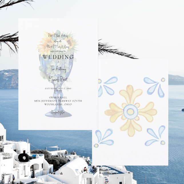 Stunning Tuscan Mediterranean Both Parents Wedding Invitation (Creator Uploaded)