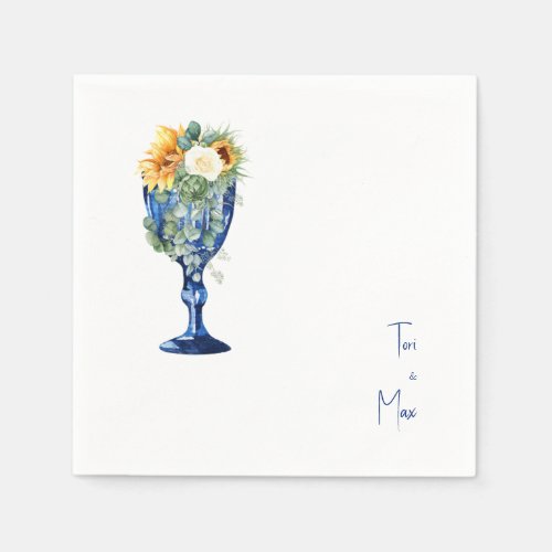 Stunning Tuscan Mediterranean Wedding Cocktail Napkins