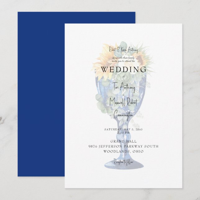 Stunning Tuscan Mediterranean Wedding III Invitation (Front/Back)