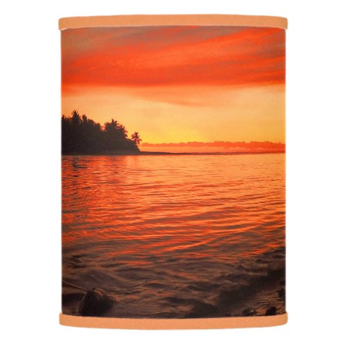 Stunning Twilight Tropical Beach Sea Sunset Lamp Shade