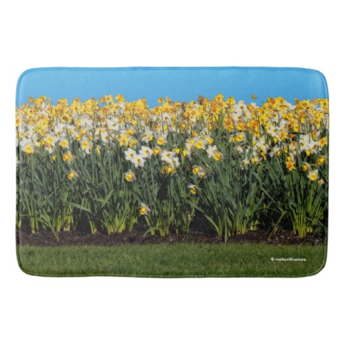 Stunning Two_Tone Daffodils Floral Photography Bath Mat