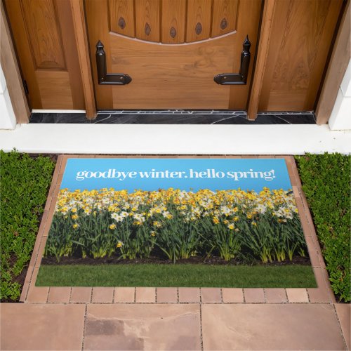 Stunning Two_Tone Daffodils Floral Photography Doormat