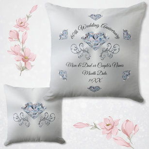 Stunning Unique 60th Wedding Anniversary Gifts Throw Pillow