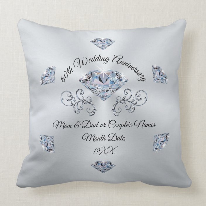 Stunning Unique 60th Wedding Anniversary Gifts Throw Pillow Zazzle Com,What Temp To Cook Pork Chops