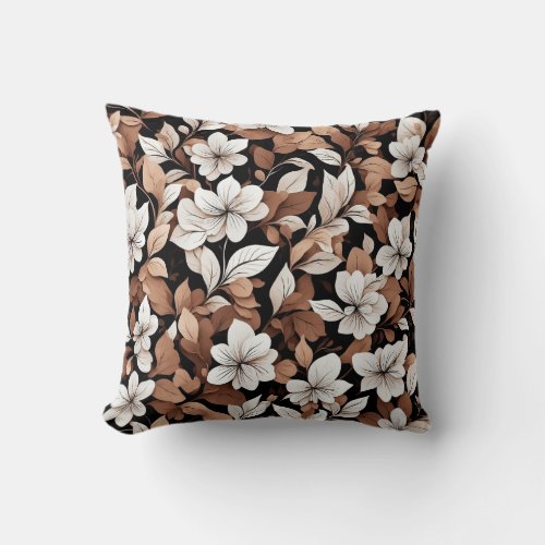 stunning vector flowers illustration throw pillow