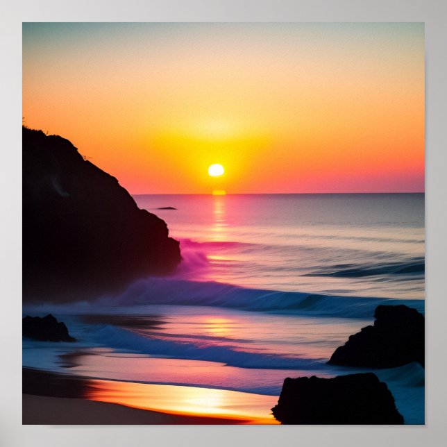 Stunning vibrant color sunset digital print (Front)