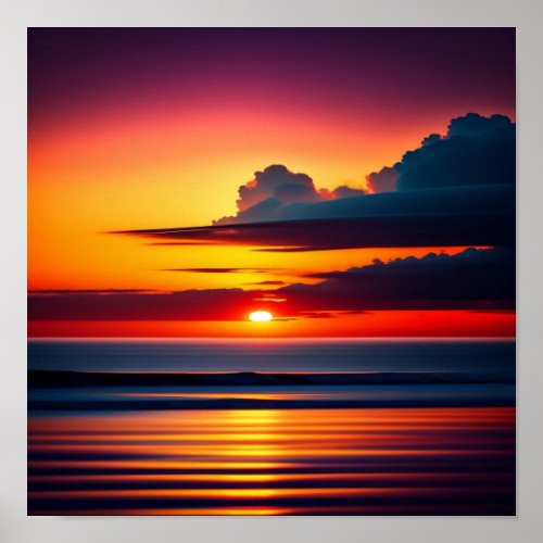 Stunning vibrant color sunset digital print