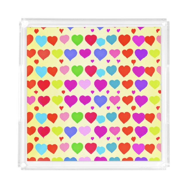 Stunning Vibrant Love Pattern Acrylic Tray (Front)