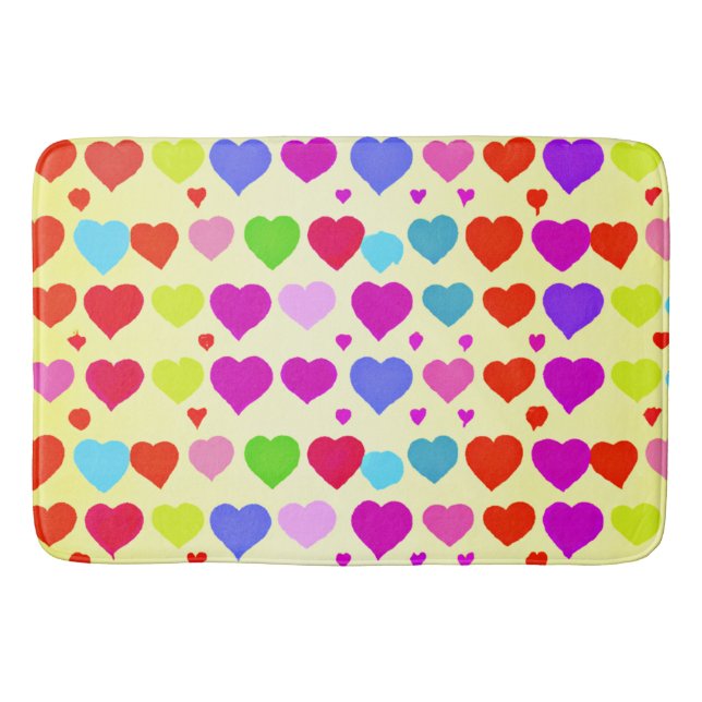 Stunning Vibrant Love Pattern Bath Mat (Front)