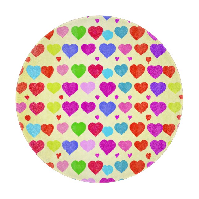 Stunning Vibrant Love Pattern Cutting Board (Front)
