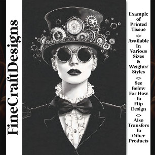 Stunning Victorian Steampunk Woman AC3 Decoupage Tissue Paper