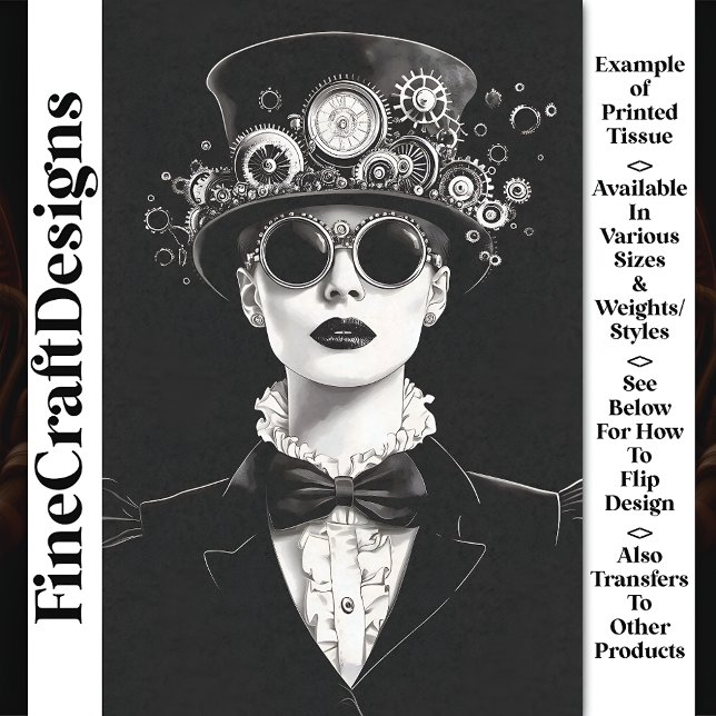 Stunning Victorian Steampunk Woman AC3 Decoupage Tissue Paper (Creator Uploaded)