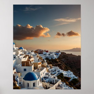 Stunning view of Santorini Poster