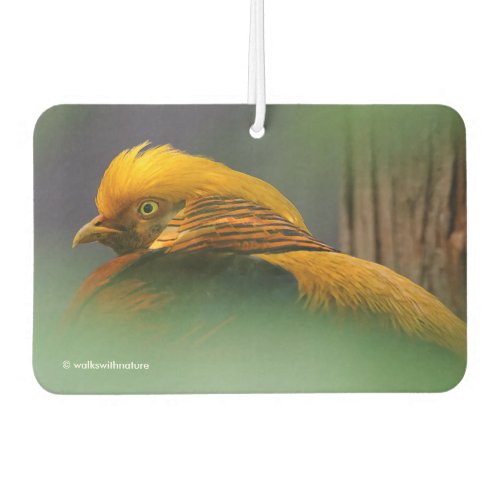 Stunning Vignetted Profile of a Golden Pheasant Air Freshener