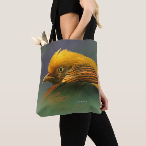 Stunning Vignetted Profile of a Golden Pheasant Tote Bag