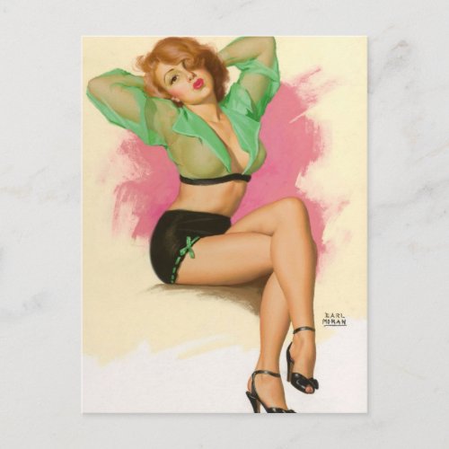 Stunning  Vintage pin up girl postcard