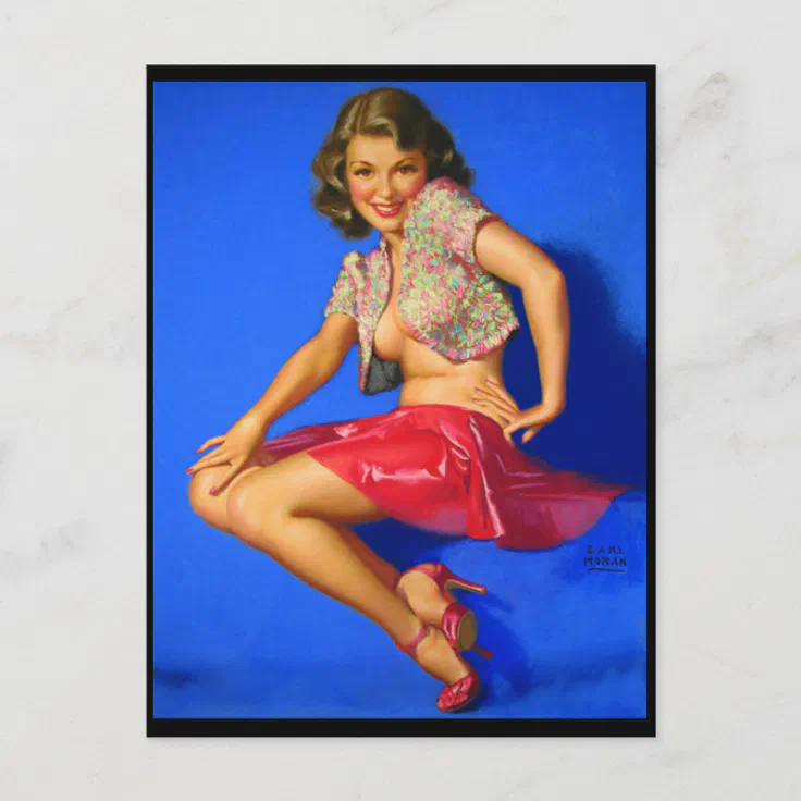 Stunning Vintage Pin Up Girl Postcard Zazzle