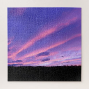Stunning Violet Sunset Landscape Abstract Sky Jigsaw Puzzle