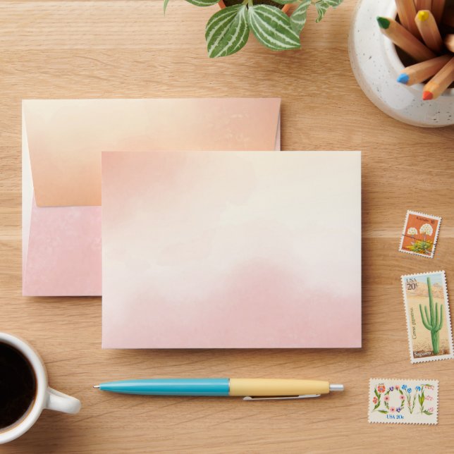 Stunning Watercolor Colorful Wedding Envelope (Desk)