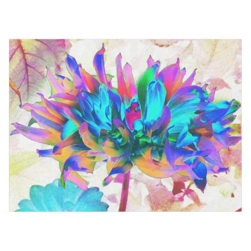 Stunning Watercolor Rainbow Cactus Dahlia Tablecloth