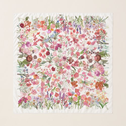Stunning Watercolour Storm of Flowers Scarf