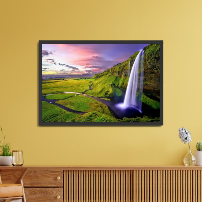 Stunning Waterfall Landscape | Nature Scenic Art Framed Art (Living Room)