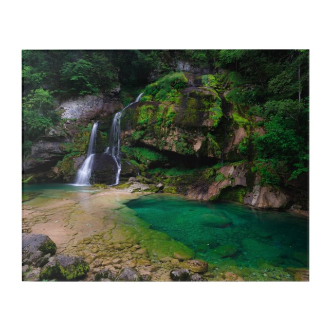 Stunning waterfall Virje, Slovenia Poster Acrylic Print (Front)