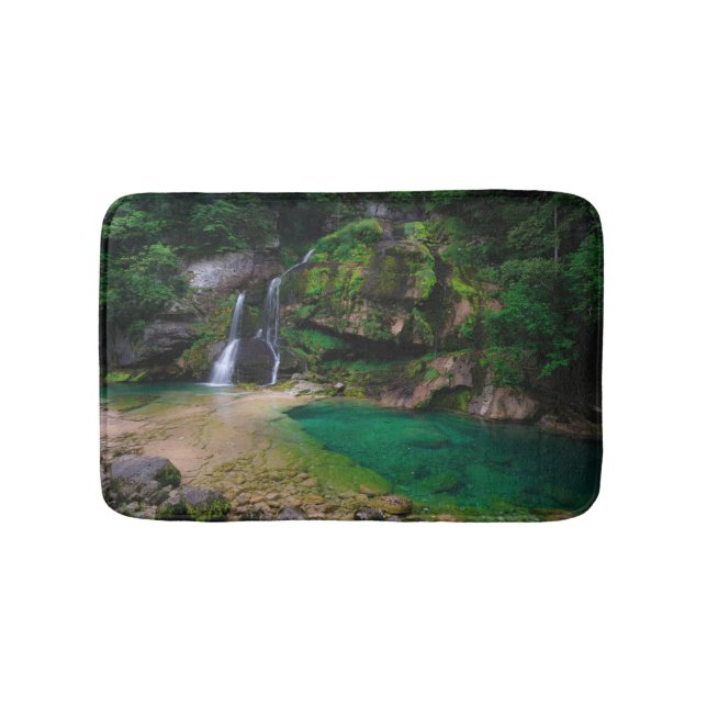 Stunning waterfall Virje, Slovenia Poster Bath Mat (Front)