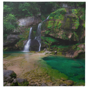 Stunning waterfall Virje, Slovenia Poster Cloth Napkin