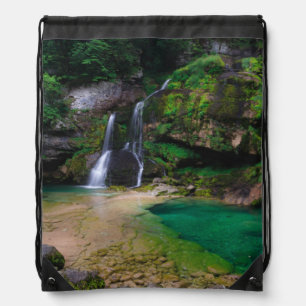 Stunning waterfall Virje, Slovenia Poster Drawstring Bag