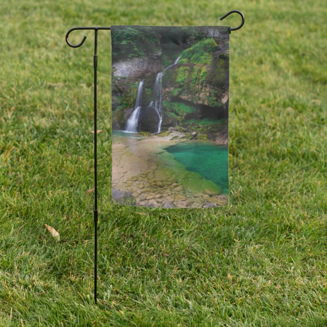 Stunning waterfall Virje, Slovenia Poster Garden Flag (In SItu)