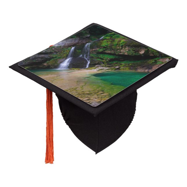 Stunning waterfall Virje, Slovenia Poster Graduation Cap Topper (Angled)
