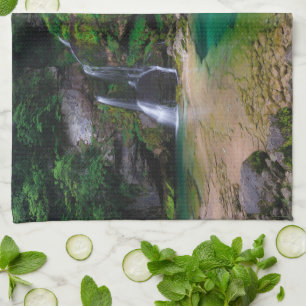 Stunning waterfall Virje, Slovenia Poster Kitchen Towel