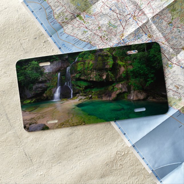 Stunning waterfall Virje, Slovenia Poster License Plate (In Situ)