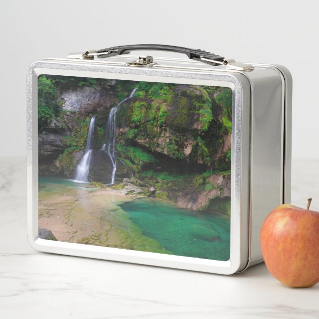 Stunning waterfall Virje, Slovenia Poster Metal Lunch Box (In Situ)