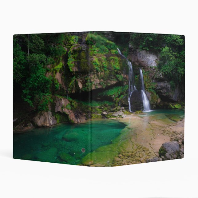 Stunning waterfall Virje, Slovenia Poster Mini Binder (Background)