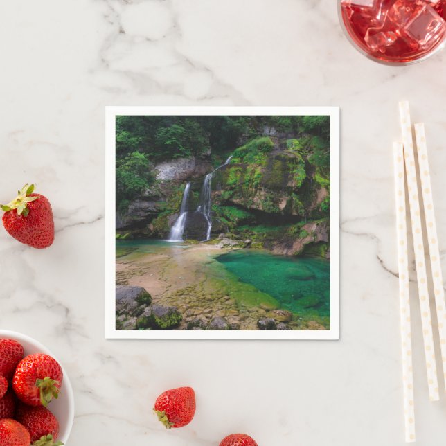 Stunning waterfall Virje, Slovenia Poster Napkins (Insitu)