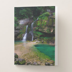 Stunning waterfall Virje, Slovenia Poster Pocket Folder