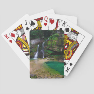 Stunning waterfall Virje, Slovenia Poster Poker Cards
